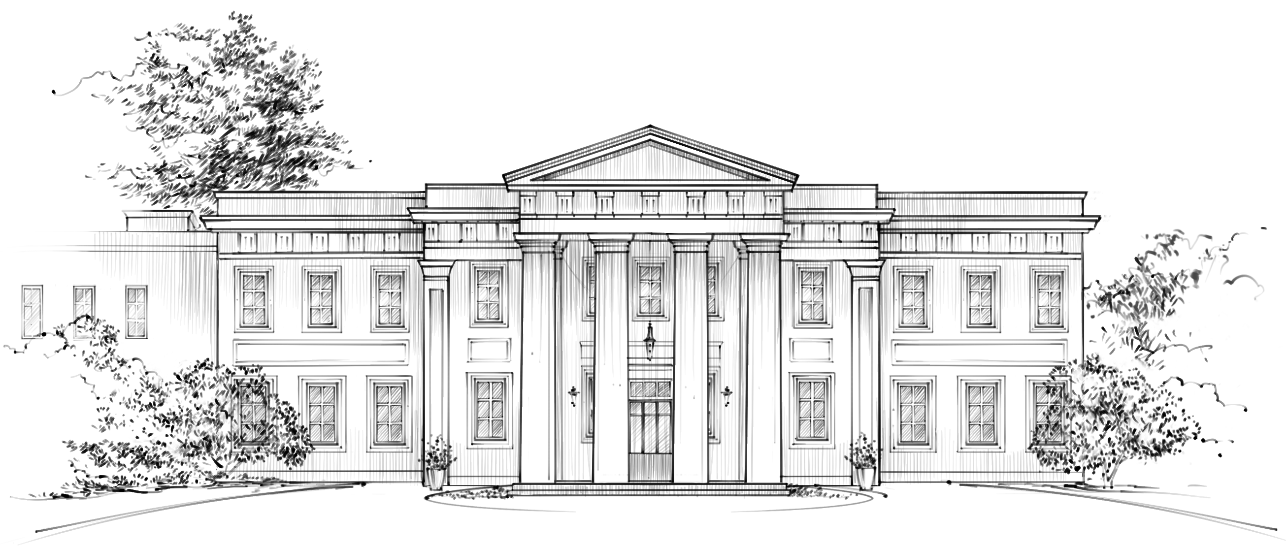 Line illustration of Wadsworth Mansion